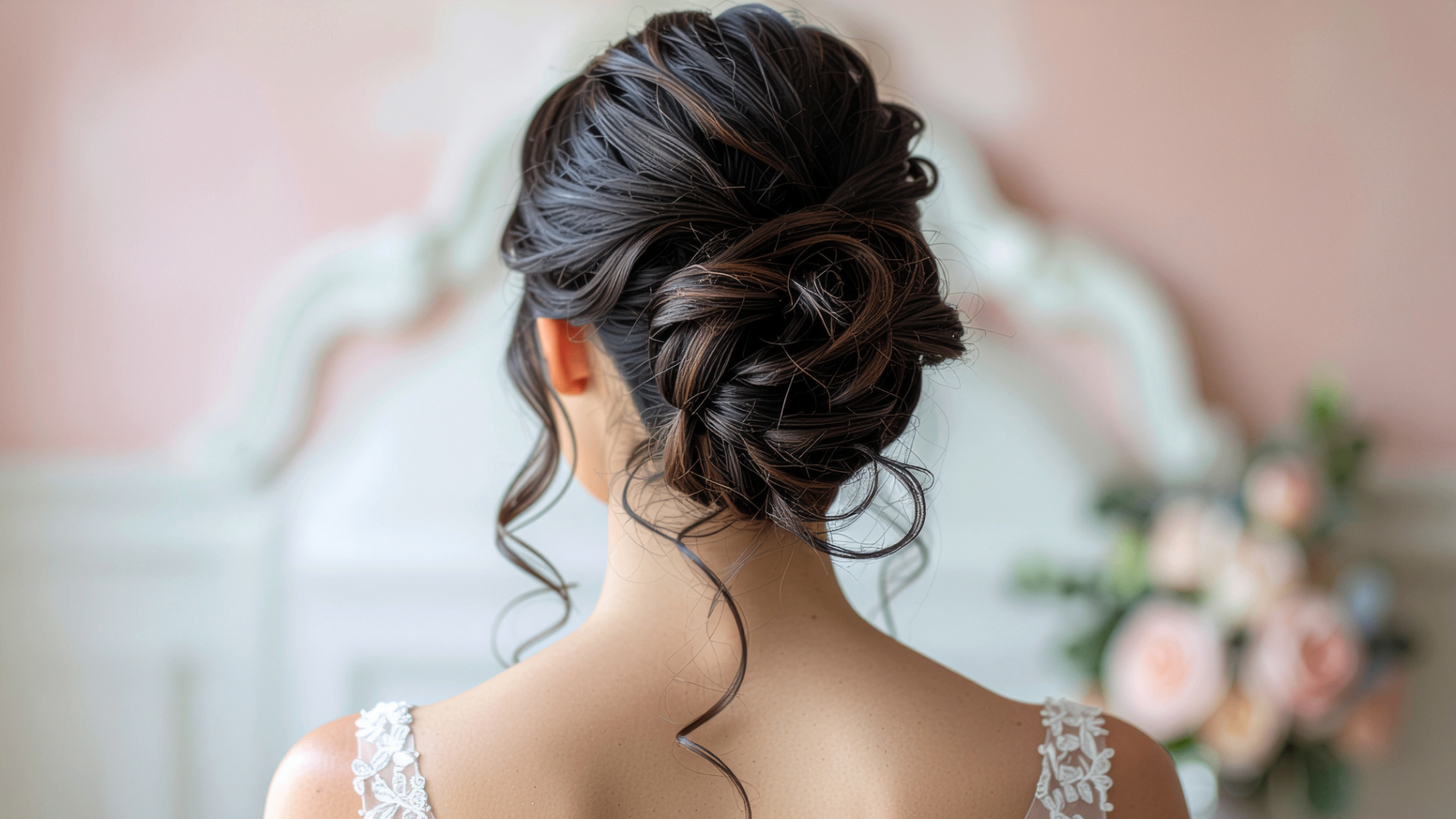 Elegant bridal hair styling